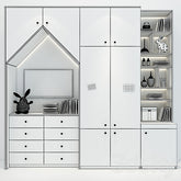 Trueliving 5 Door Corner Kids wardrobes Laminated Finish & PU Finish with Drawers 8Ft *2Ft *9Ft -2438.4MM X 609MM X 2743.2MM)